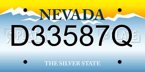 D33587Q Nevada License Plate