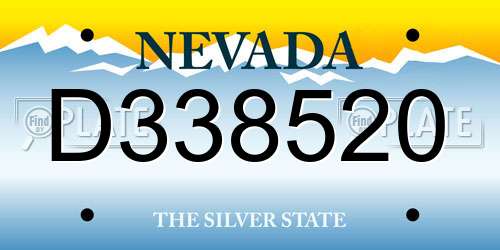 D338520 Nevada License Plate