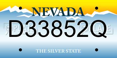 D33852Q Nevada License Plate