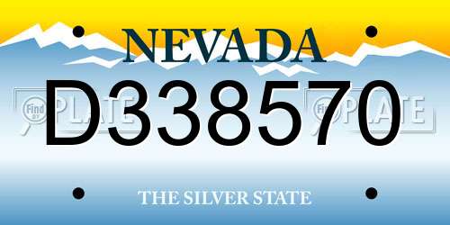 D338570 Nevada License Plate