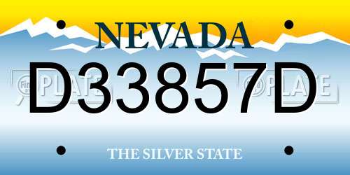 D33857D Nevada License Plate