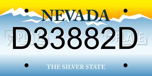 D33882D Nevada License Plate