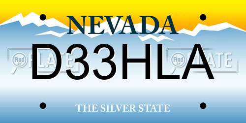 D33HLA Nevada License Plate