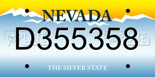 D355358 Nevada License Plate
