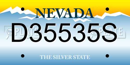 D35535S Nevada License Plate