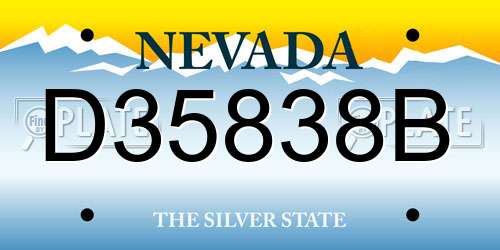 D35838B Nevada License Plate