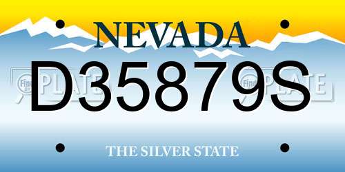 D35879S Nevada License Plate