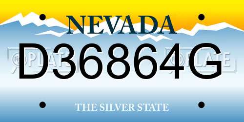 D36864G Nevada License Plate