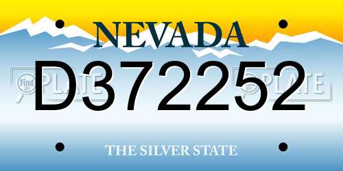 D372252 Nevada License Plate