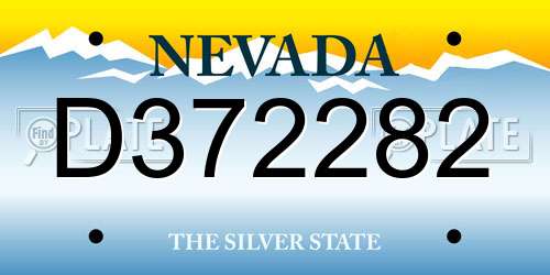 D372282 Nevada License Plate