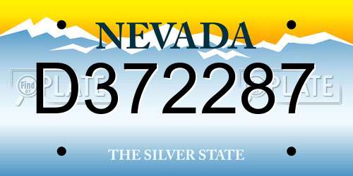 D372287 Nevada License Plate