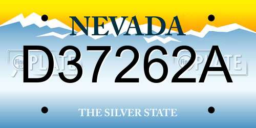 D37262A Nevada License Plate