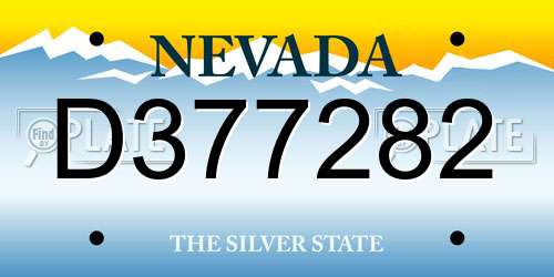 D377282 Nevada License Plate