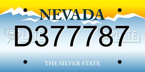 D377787 Nevada License Plate