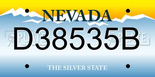 D38535B Nevada License Plate