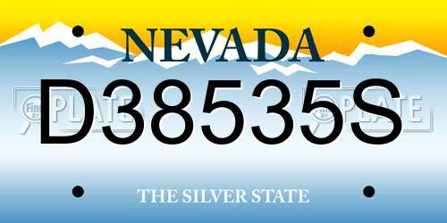 D38535S Nevada License Plate