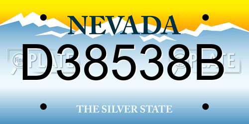 D38538B Nevada License Plate