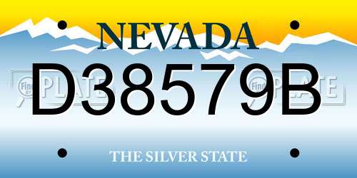 D38579B Nevada License Plate