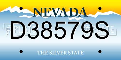 D38579S Nevada License Plate