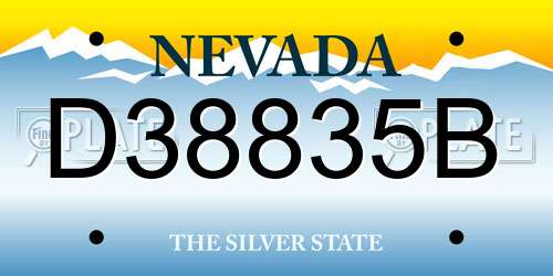 D38835B Nevada License Plate