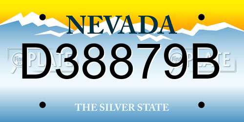 D38879B Nevada License Plate