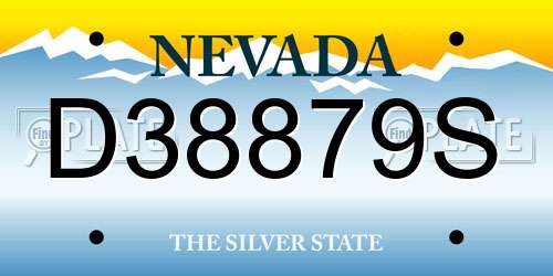D38879S Nevada License Plate