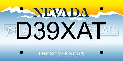 D39XAT Nevada License Plate