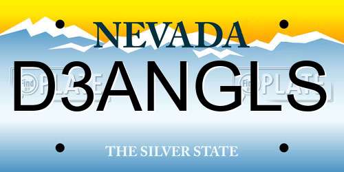 D3ANGLS Nevada License Plate