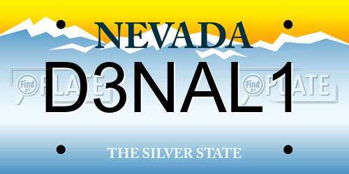 D3NAL1 Nevada License Plate
