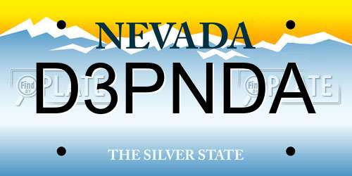 D3PNDA Nevada License Plate