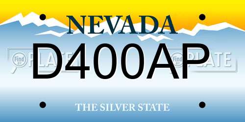 D400AP Nevada License Plate