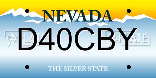 D40CBY Nevada License Plate