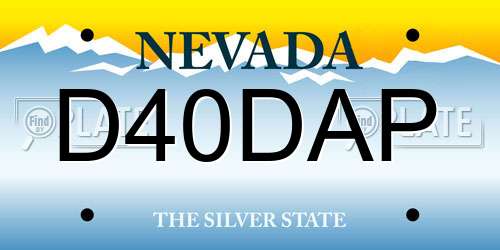D40DAP Nevada License Plate