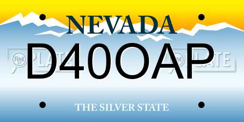 D40OAP Nevada License Plate