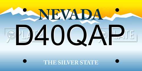 D40QAP Nevada License Plate