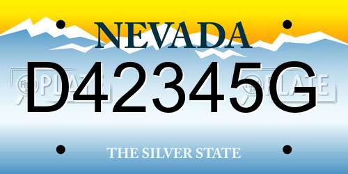 D42345G Nevada License Plate