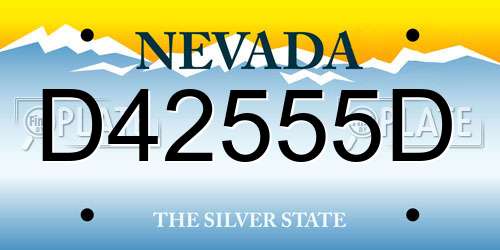D42555D Nevada License Plate
