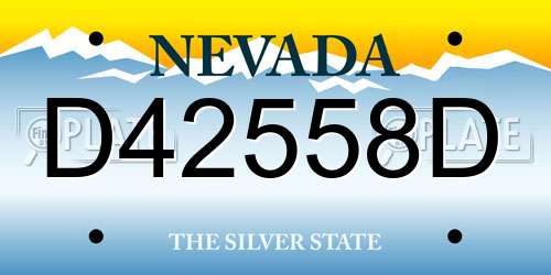 D42558D Nevada License Plate