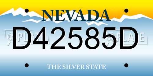 D42585D Nevada License Plate