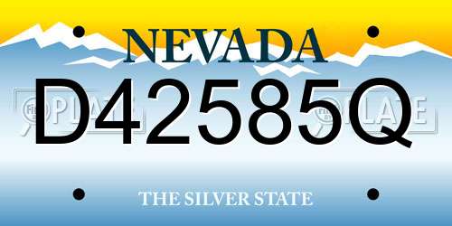D42585Q Nevada License Plate