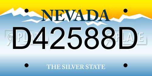 D42588D Nevada License Plate