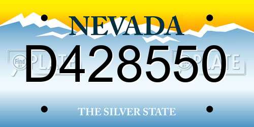 D428550 Nevada License Plate