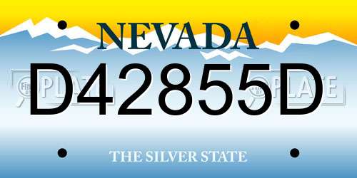 D42855D Nevada License Plate