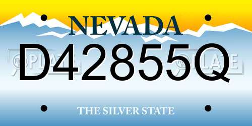 D42855Q Nevada License Plate