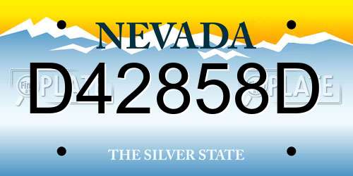 D42858D Nevada License Plate