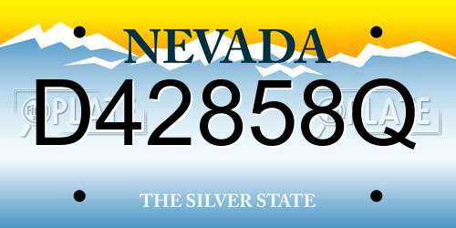 D42858Q Nevada License Plate