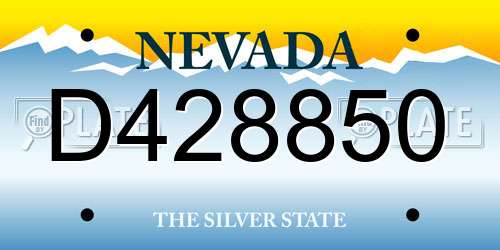 D428850 Nevada License Plate