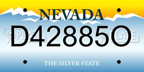 D42885O Nevada License Plate