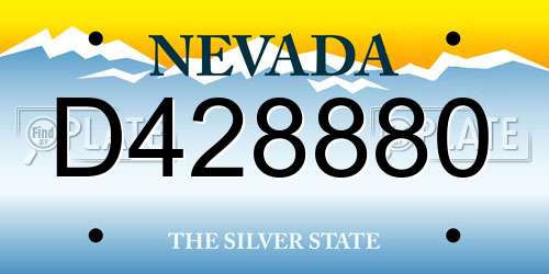 D428880 Nevada License Plate