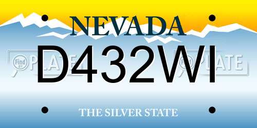 D432WI Nevada License Plate